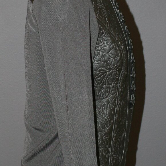 Nygard Collection Leather Sweater Jacket - PS(4-6) - Grey - Picture 6 of 9